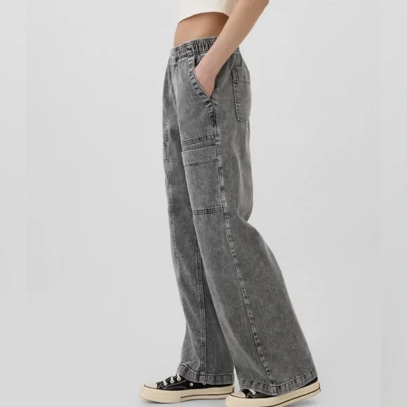 GAP Women's Black Washed Wide Leg Jeans Medium NWOT - Picture 4 of 11